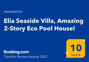 Elia Seaside Villa, Amazing 2-Story Eco Pool House!