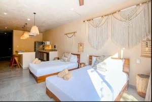 Tulum Center family double suite four guest with free parking pool AC kitchenette near Beach