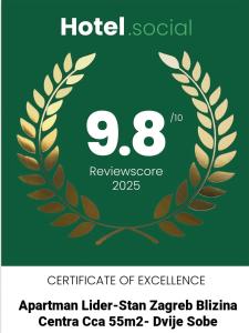 APARTMAN LIDER Zagreb Free Parking 2 Bedrooms 54 m2 Self Check-in
