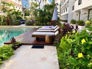 Near beach Master suite private pool Gym Laundry Free parking for couples plus 2 kids at XibalbaDk