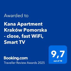 Kana - Stylish Apartment in Kraków Pomorska - Close, WiFi, Smart TV