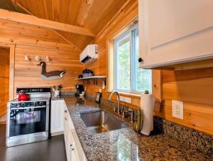 Cabin and Canvas Lakefront Retreat family beach 1dog fire pit
