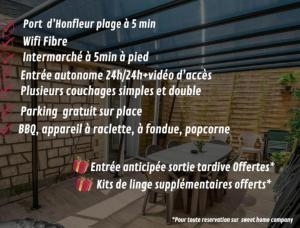 SPACIEUX Appart Jacuzzi Terrasse Parking 10min port dHonfleur Plage