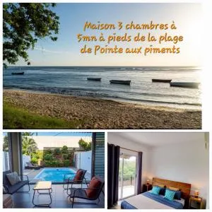 Villa, 3 chambres avec piscine privée - Pointe aux Piments