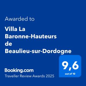 Villa La Baronne-Hauteurs de Beaulieu-sur-Dordogne