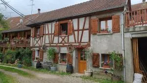 Maison à colombage dans cour privée avec jardin sur les remparts du village - Rorschwihr