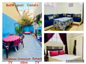 Appartement avec patio, Au centre ville, internet Fibre, canal plus, chaînes internationales