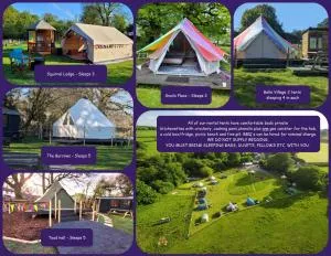 Unique Rental Tents on camping site All with private Kitchenettes & Comfy beds NO BEDDING SUPPLIED - Llanfallteg