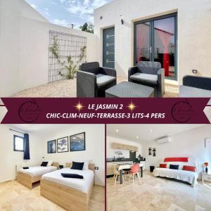 Appartements Le Jasmin 2 - Chic, Clim, Terrasse, Neuf, 3 lits, 4 personnes : photos des chambres