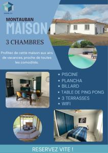 La Maison des Hirondelles, piscine, billard, ping pong, 3 terrasses et jardin