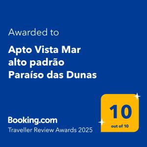 Apto Vista Mar alto padrão Paraíso das Dunas