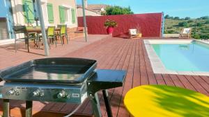 Maison avec vue sur la mer et avec piscine à Fitou