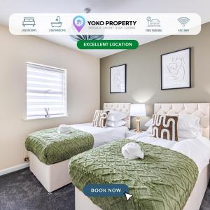 Stylish Apartment - 4 minutes to Town Centre - Private Parking, Self-Check-In, Fast Wifi and Smart TV by Yoko Property