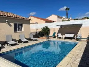 Villa Climatisée avec Piscine Privée et WIFI, Animaux Bienvenus - FR-1-833-26 - Canet Plage