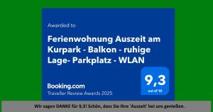 Ferienwohnung Auszeit am Kurpark Bad Berka # Balkon # ruhige Lage # gratis Parkplatz & WLAN # Nähe Weimar # Weimarer Land