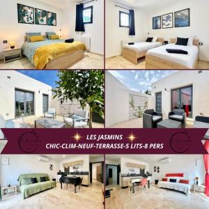 Les Jasmins - 2 Appartements cosy, CLIM, Terrasse, 5 lits, 2 SDB, 8 personnes : photos des chambres