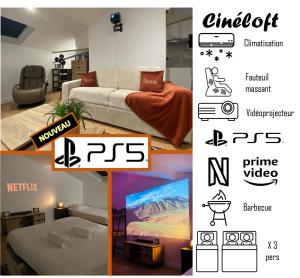 Appartements CINELOFT Gare, Cinema, PS5, Air Conditioning, Massage, Netflix, Prime Video : photos des chambres