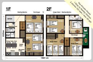 AkiraHome Tsurumibashi -Private two-story house, 6BR, 12Beds, max20ppl for big family