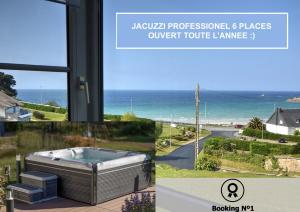 Maisons de vacances JACUZZI professionel Les pieds dans l'eau plage a 50 m : photos des chambres