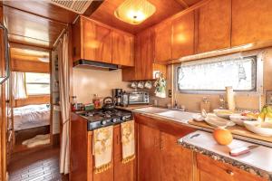 Vintage Glamping Travel Trailer with Views of San Fernando Valley near Los Angeles, California