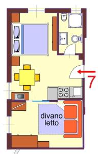 One-Bedroom Apartment room in Residence Olivotti