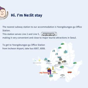 Nelit Stay l 3 stops to Hongdae l 5min to Lines 2&5 l 2BR l 4 Beds