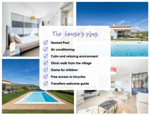 Maisons de vacances Villa Piscine Chauffee, 5min du village et Climatisation : Maison 3 Chambres