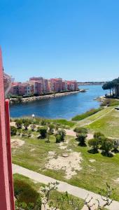 Lake view apartment with pool