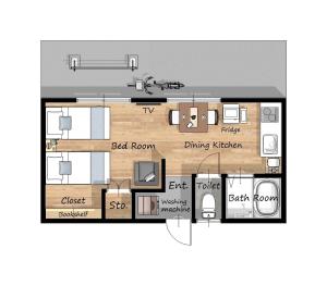 SORAHOME Direct access to city Manga & bicycle included