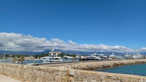 Juan les pins Tanit Le Gébal Studio Climatisé vue sur mer Piscine