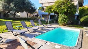 Complex Lagonissi Residence with swimming pool.