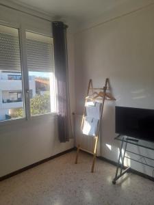 Peaceful room in an elegant house, view Canigou