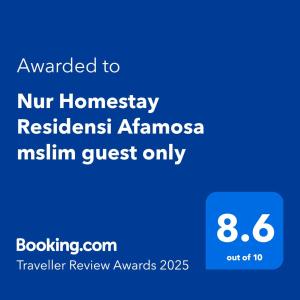 Nur Homestay Residensi Afamosa mslim guest only