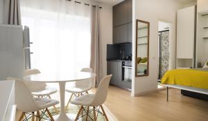 bright and modern studio with sunny balcony