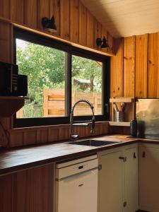 Cabin, terrace and enclosed garden