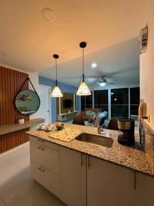 A stones throw from the sea and the pool
