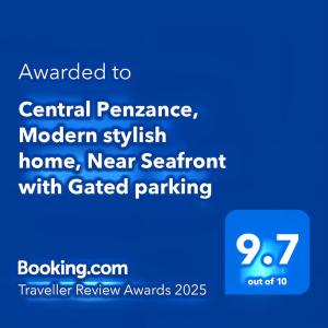 Central Penzance, Modern stylish home, Near Seafront with Gated parking