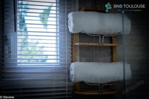 Appartements BNB TOULOUSE - Refuge urbain - Clim - Terrasse - Parking - WiFi - Proche transports : photos des chambres
