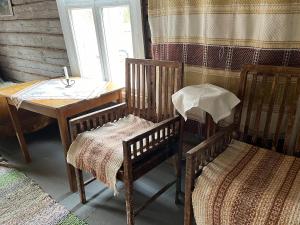 Vintage atmospheric log house