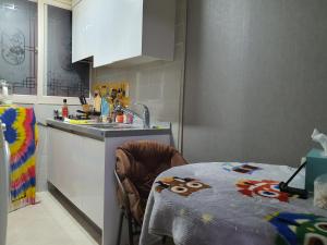 Rest place with beautiful flowers