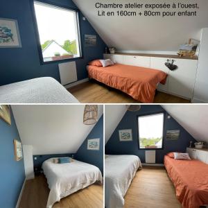 Ty Glazu Doelan espace 60m2, Port& criques à pied, 2 chambres privées au 1er étage, SDB, WC séparé