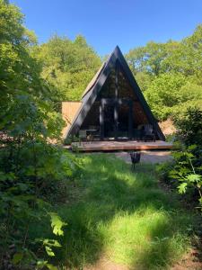 A-huis in het bos van Drenthe