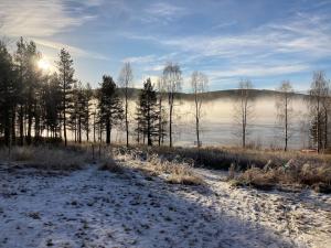 Traditional wooden house at the lake