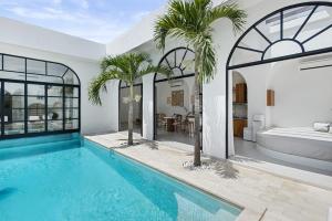 All-White Villa with Pool, Sauna, Firepit & Office