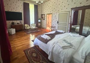 B&B / Chambres d'hotes Chateau de Saint-Bohaire : Chambre Double ou Lits Jumeaux Deluxe - Vue sur Piscine