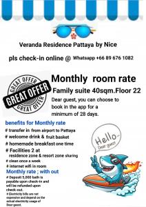 Veranda Residence Pattaya Nice Monthly rate available now
