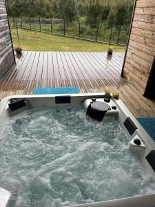 Beautiful house with a hot tub and garden