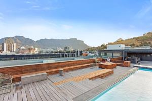 Luxury, modern apartment with rooftop pool