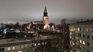 Spacious studio with cathedral views