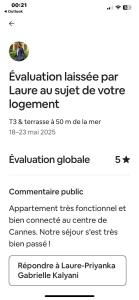 Bel appartement avec grande terrasse à 50m de la plage